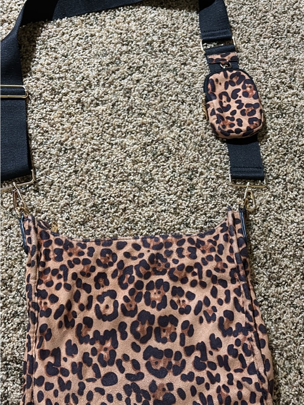 Leopard Print Crossbody with Detachable Mini Pouch